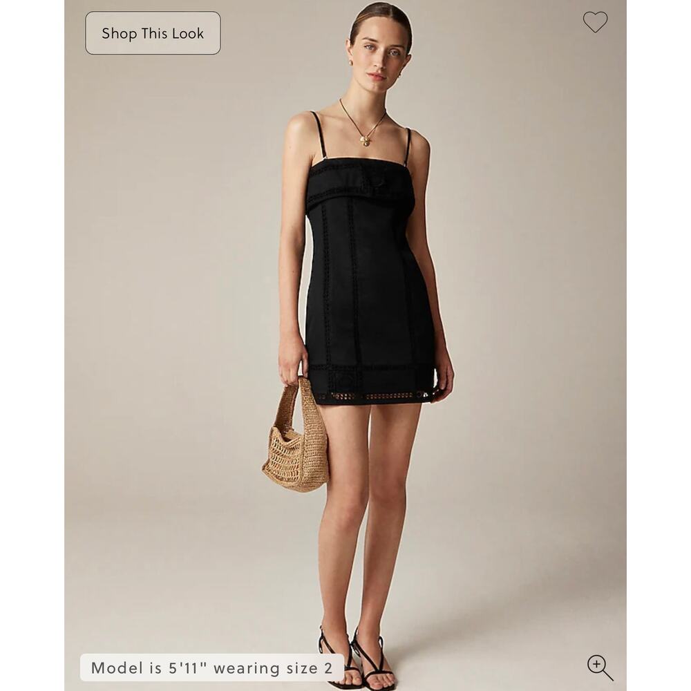 J. Crew Black Mini Dress with Spaghetti Straps